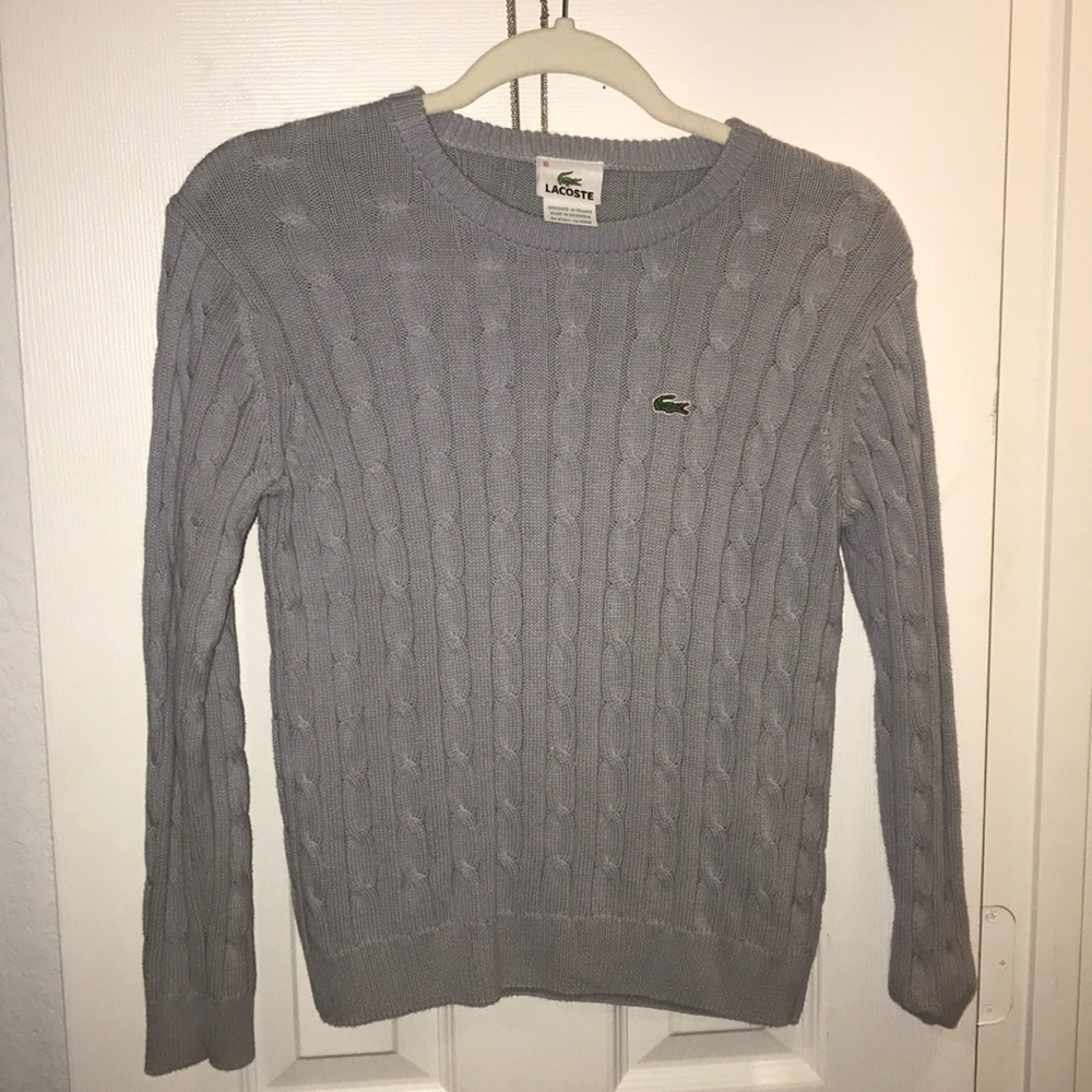 Lacoste Crewneck Quilted Pullover Sweater